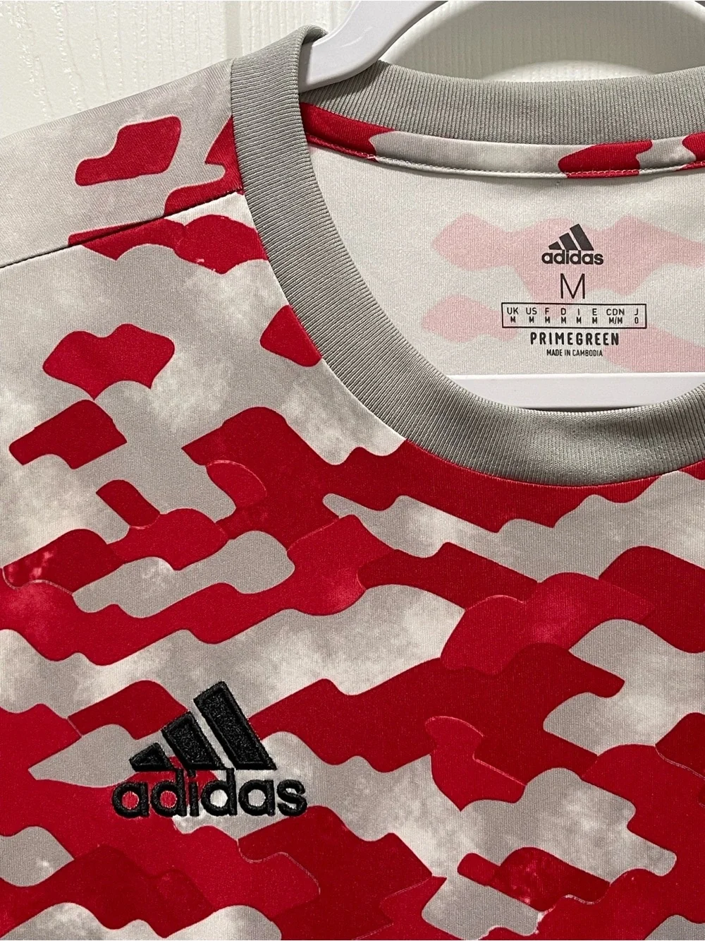 Adidas Manchester United Pre Match Football Jersey Shirt Short Sleeve Red Size M
